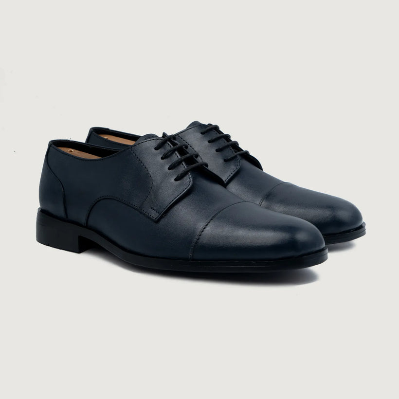 Attorney Derby Midnight Blue Leather Shoes 男士
