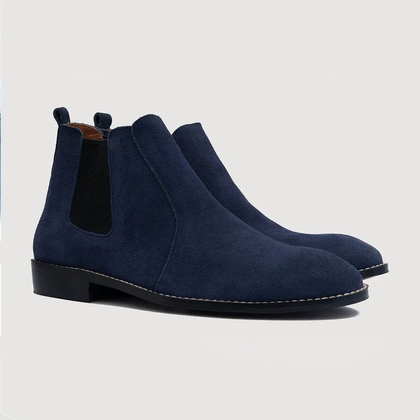 Clarkson Chelsea Midnight Blue Suede Leather Boots 男士