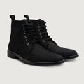 Knight Derby 经典黑 Nubuck 真皮工装靴马丁靴 男士