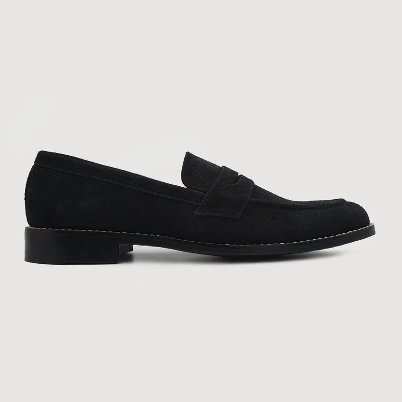 Baxton 黑色 Suede Leather Loafers 男士