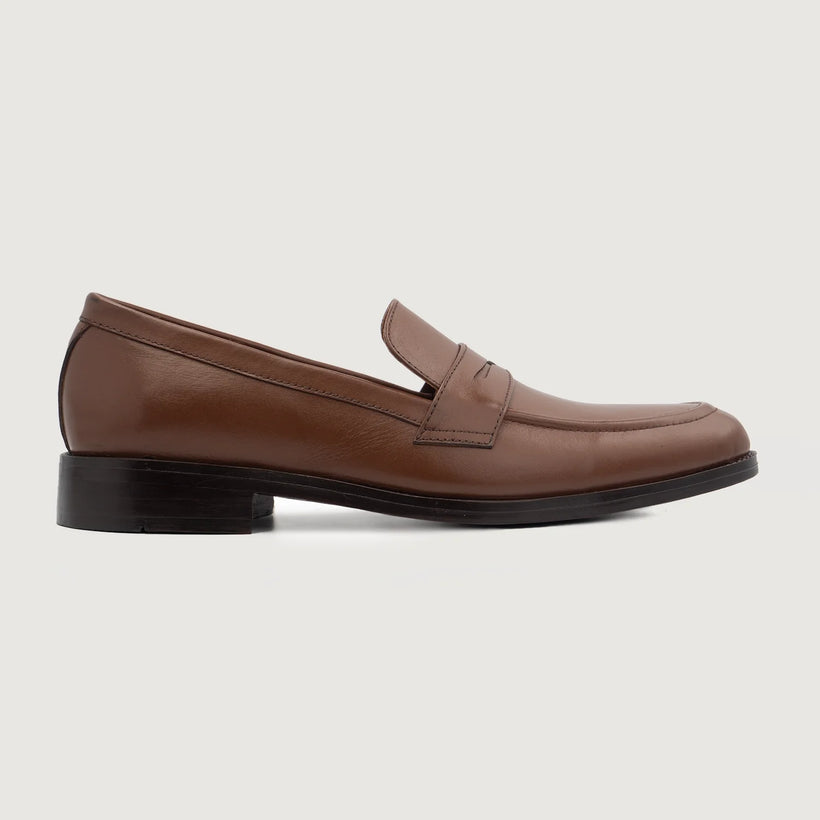 Baxton 棕色 Leather Loafers 男士