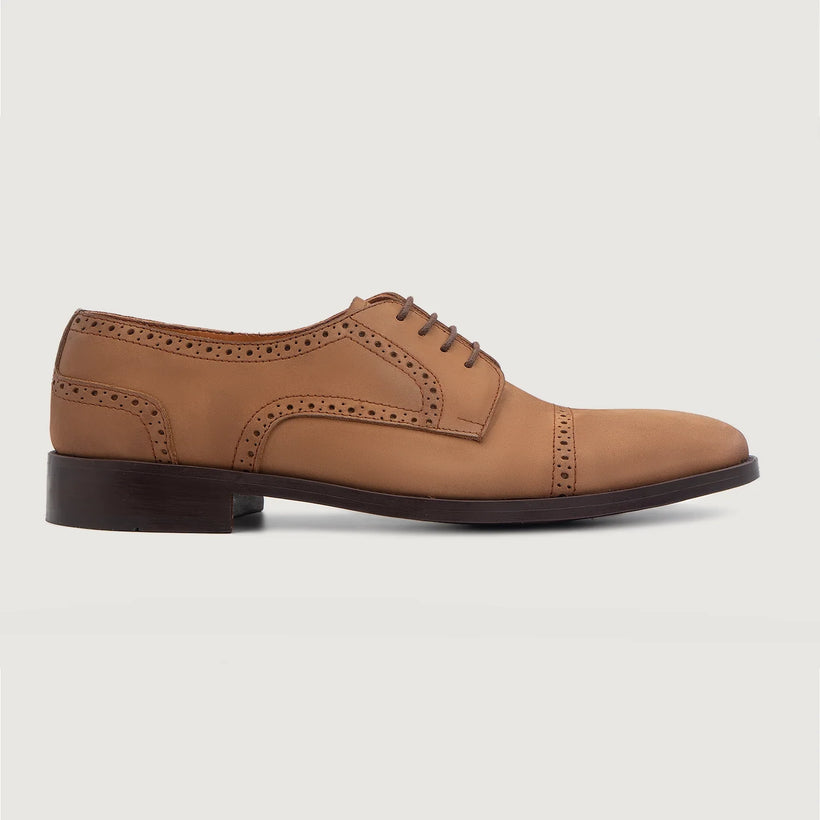 Dirk Brogues Derby 棕色 Nubuck Leather Shoes 男士