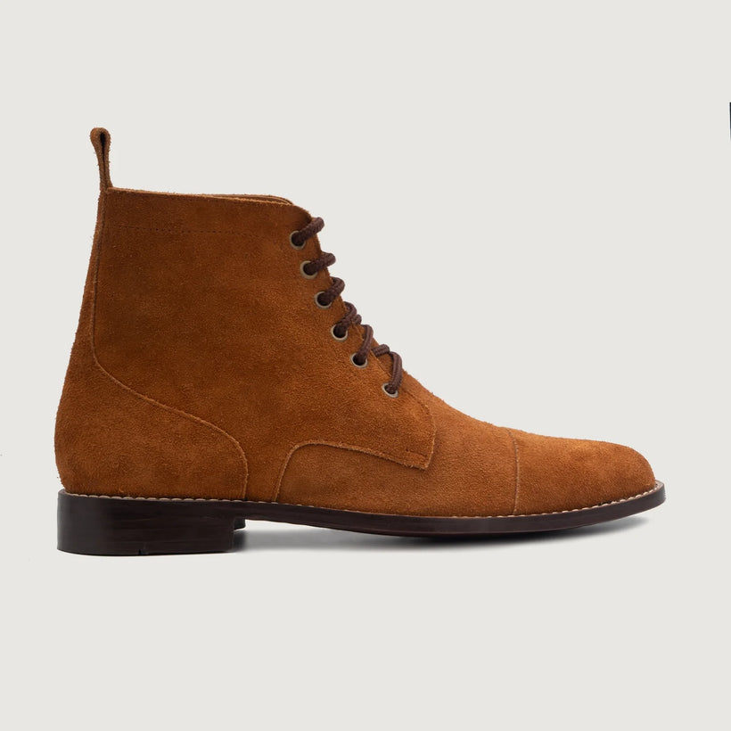 Knight Derby 复古棕 Suede 真皮工装靴马丁靴 男士
