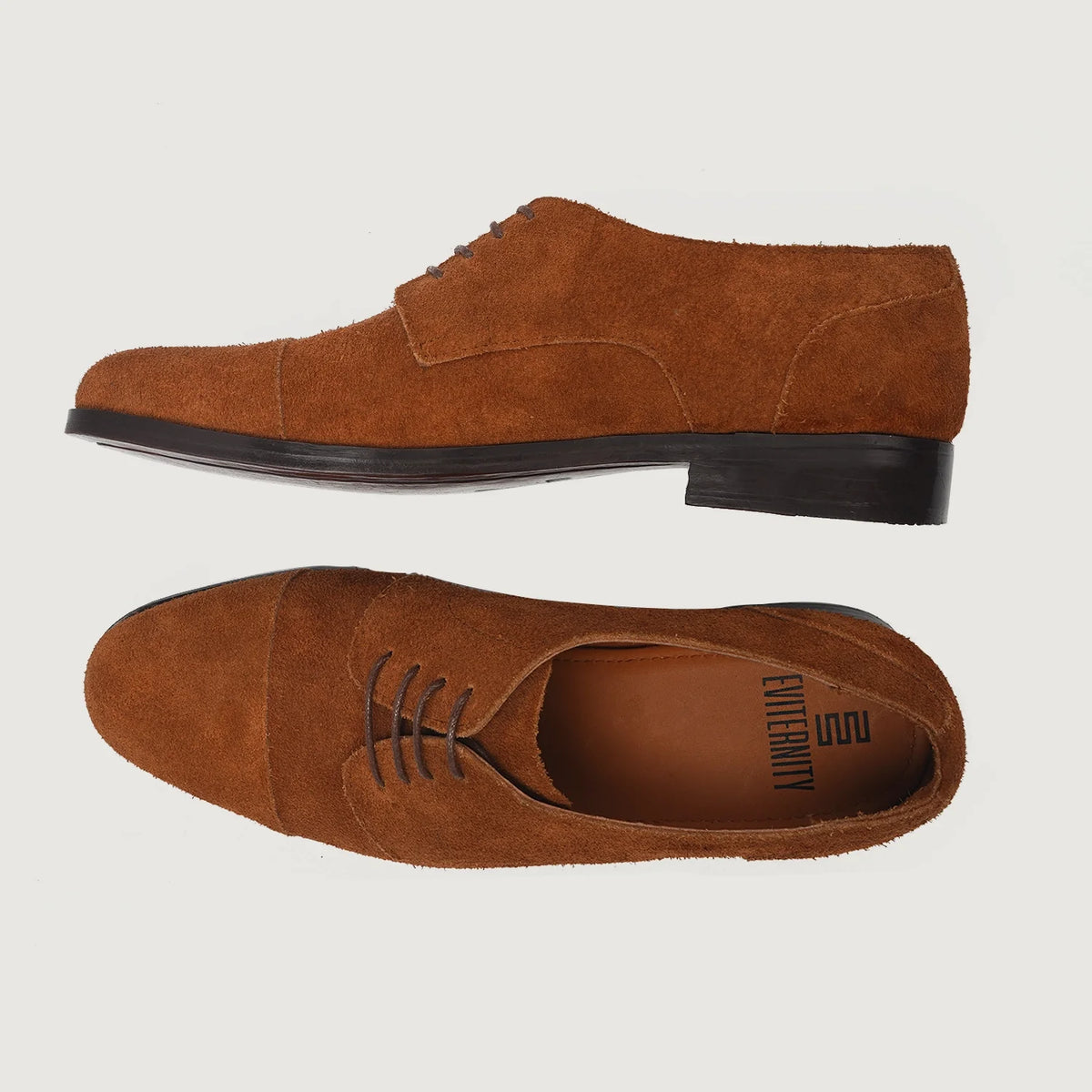 Attorney Derby 复古棕 Suede 真皮皮鞋 男士 For Men - 加固鞋跟护壁与高密度双排走线细节