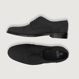 Dirk Brogues Derby Black Nubuck Leather Shoes For Men - Reinforced Heel Counter & Precision Double-Row Stitching Detail