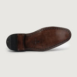 High-Traction Rubber Outsole & Lug Tread Pattern on Clarkson Chelsea Maroon Leather Boots For Men