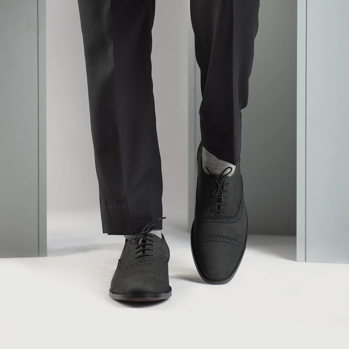 Styled On-Foot Perspective Demonstrating Ankle Fit & Silhouette on Model