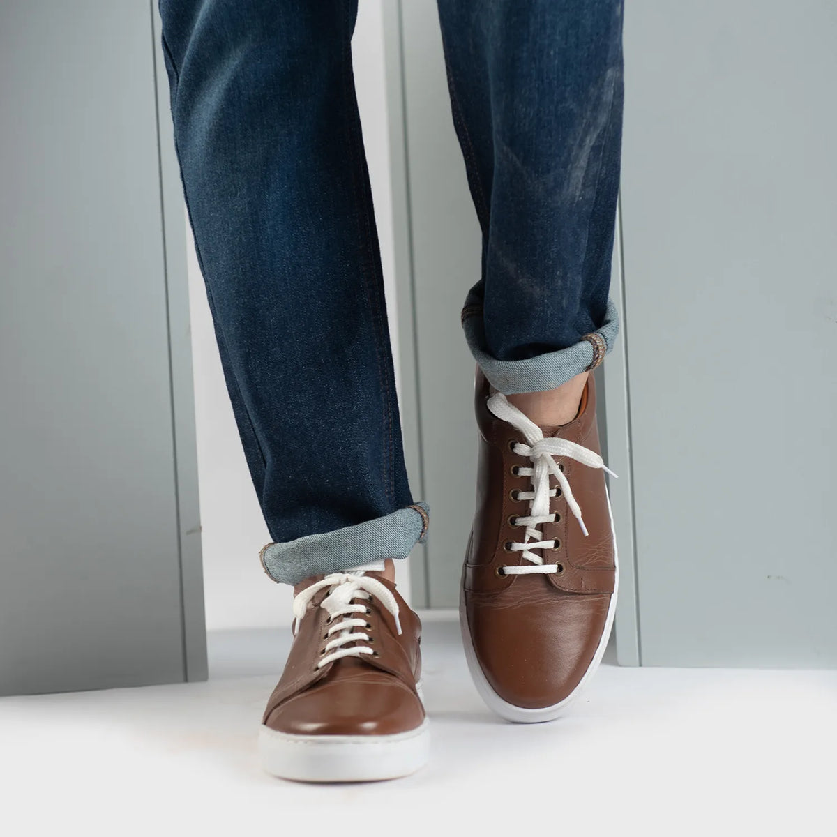 Orlaven Carter Runn 复古棕 真皮休闲板鞋运动鞋 男士 footwear image 9