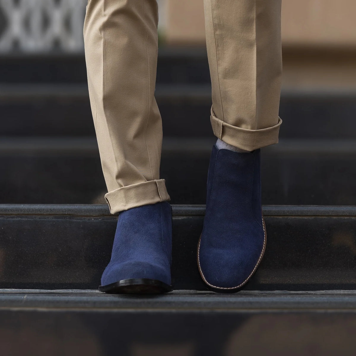 Orlaven Clarkson Chelsea Midnight 深海蓝 Suede 真皮工装靴马丁靴 男士 footwear image 9
