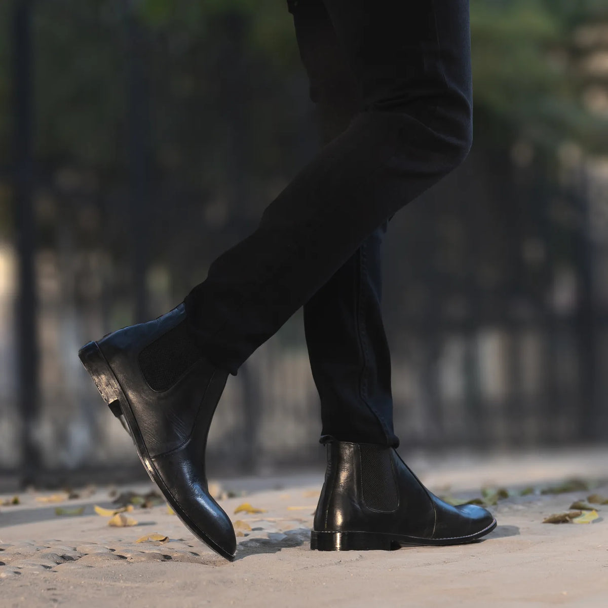 Orlaven Clarkson Chelsea 经典黑 真皮工装靴马丁靴 男士 footwear image 9