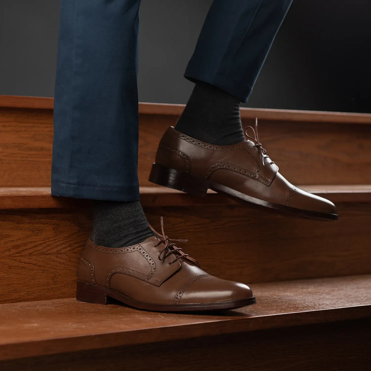 Orlaven Dirk Brogues Derby 复古棕 真皮皮鞋 男士 footwear image 9