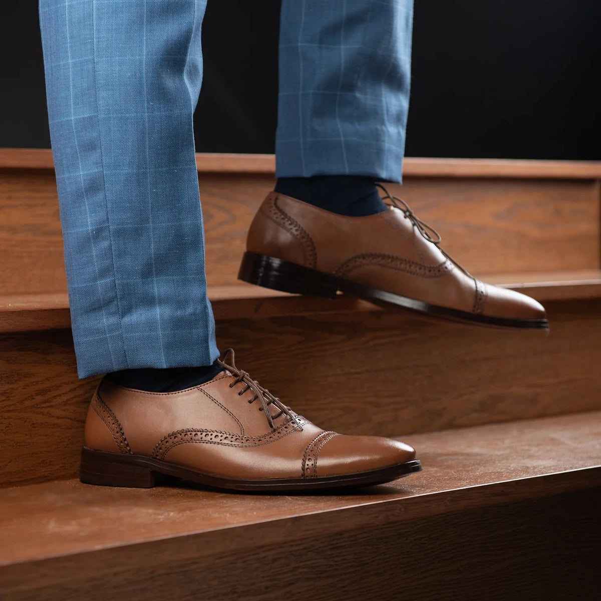 Orlaven Greyson Brogues Oxford 浅棕褐色 真皮皮鞋 男士 footwear image 10