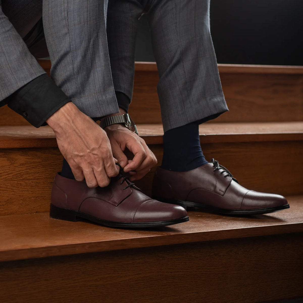 Orlaven Attorney Derby 栗褐色 真皮皮鞋 男士 footwear image 10