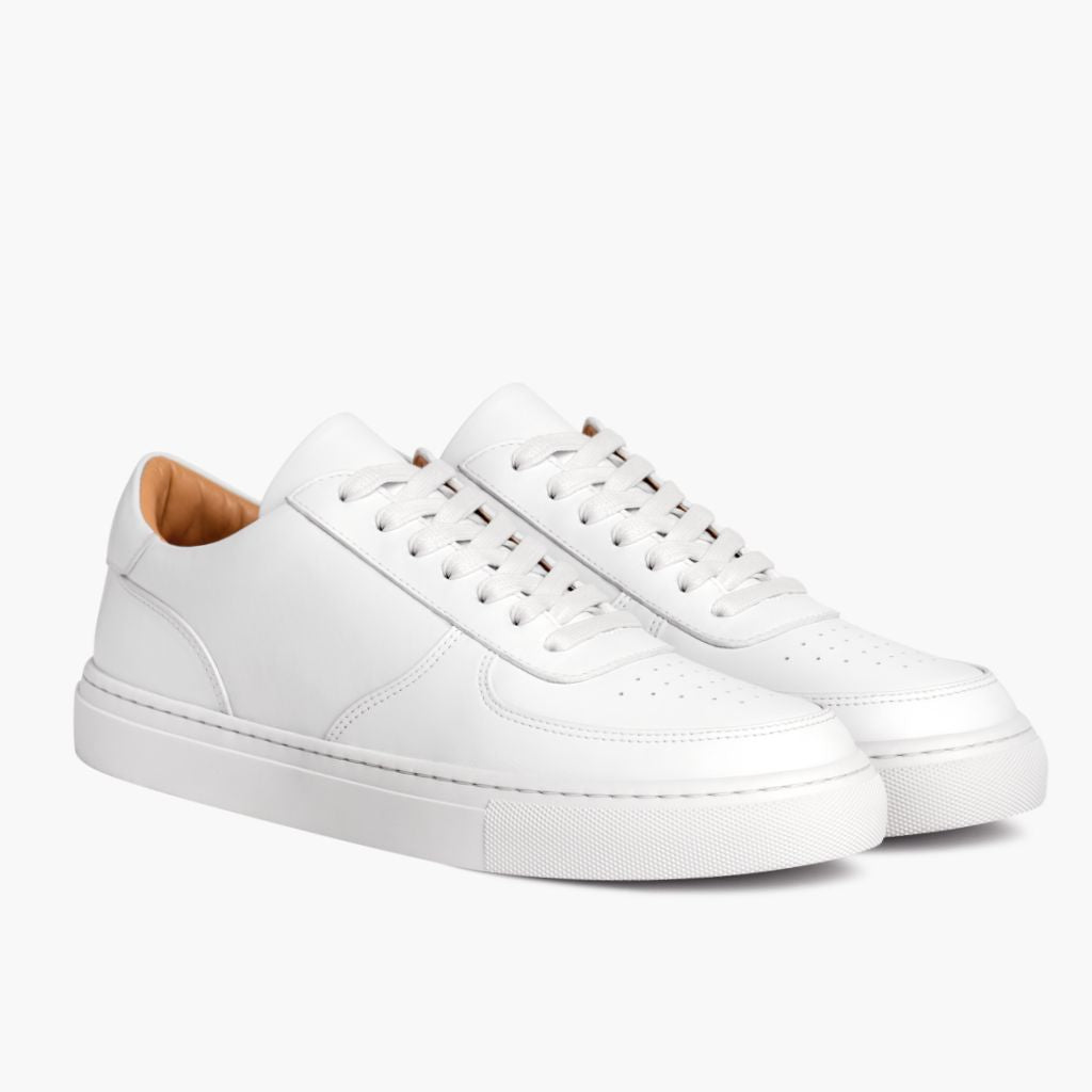 Court Toffee x Off-White Leather Sneakers in White Full-Grain Leather - 侧面轮廓视角 | 官方商城选购