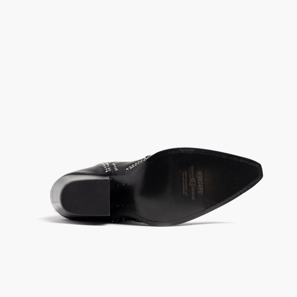 High-Traction Rubber Outsole & Lug Tread Pattern on Icon 经典黑 真皮工装靴马丁靴 女士