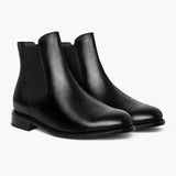 Cavalier Black Leather Boots in Black Full-Grain Leather - Lateral Side Profile View | Buy Online