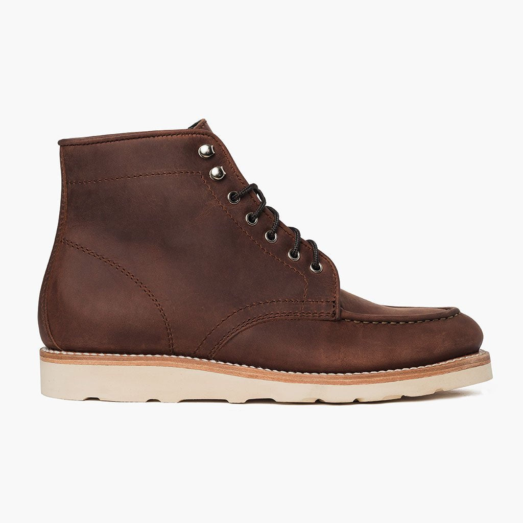 Classic Full-Grain leather Boots - 固特异沿条缝制工艺与鞋头细节