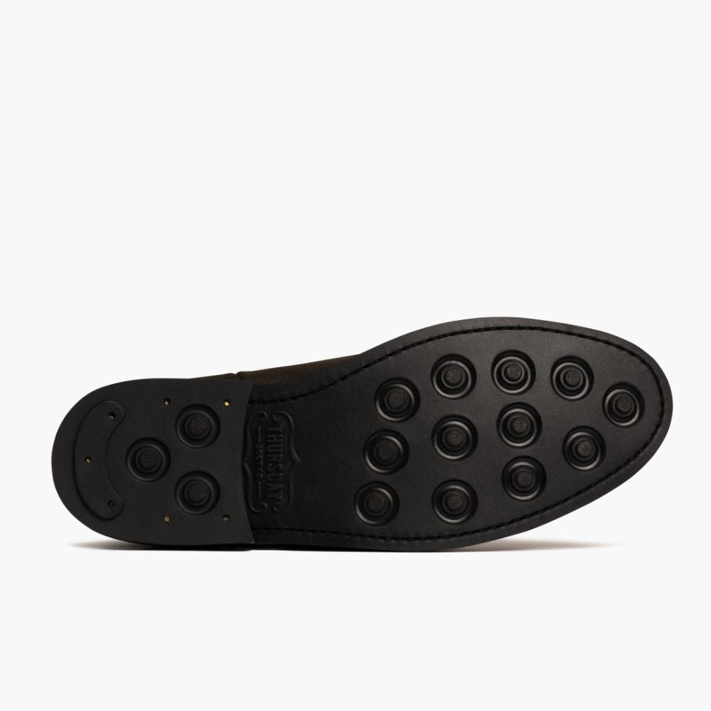 High-Traction Rubber Outsole & Lug Tread Pattern on Duke Dark Olive Suede 真皮工装靴马丁靴 男士