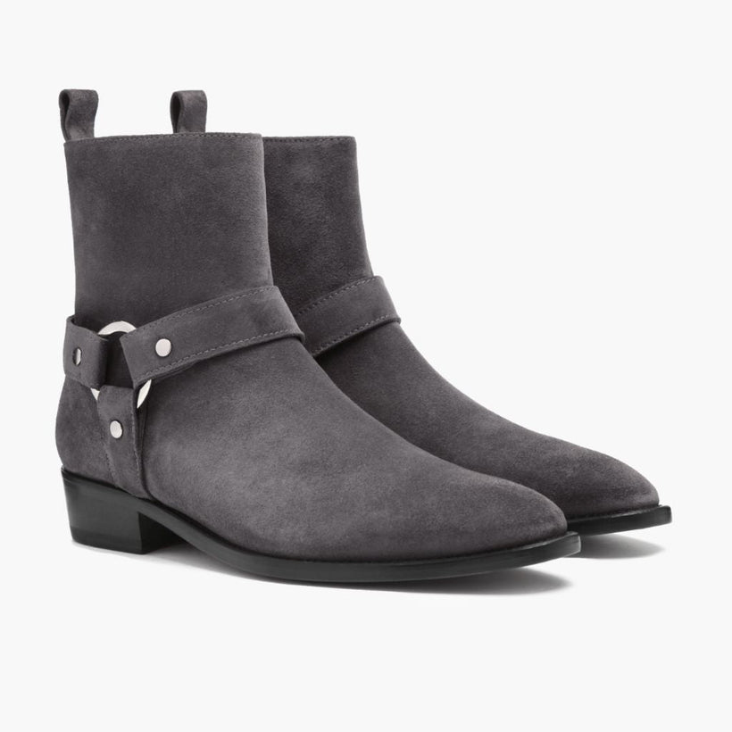 Harness Grey Suede 真皮工装靴马丁靴 男士