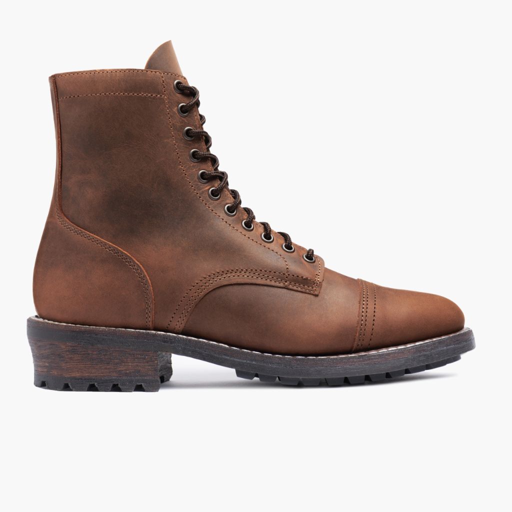 Classic Full-Grain leather Boots - 固特异沿条缝制工艺与鞋头细节