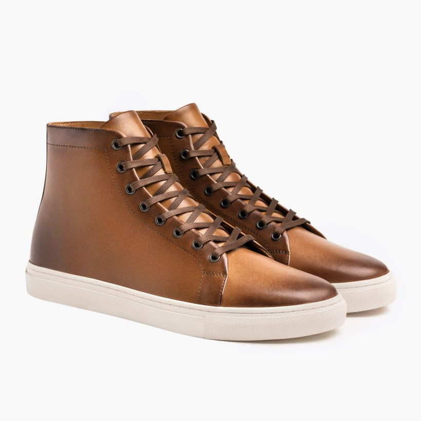 Premier High Top Toffee Leather Sneakers 男士