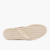 High-Traction Rubber Outsole & Lug Tread Pattern on Premier Low Top Toffee Leather Sneakers For Men