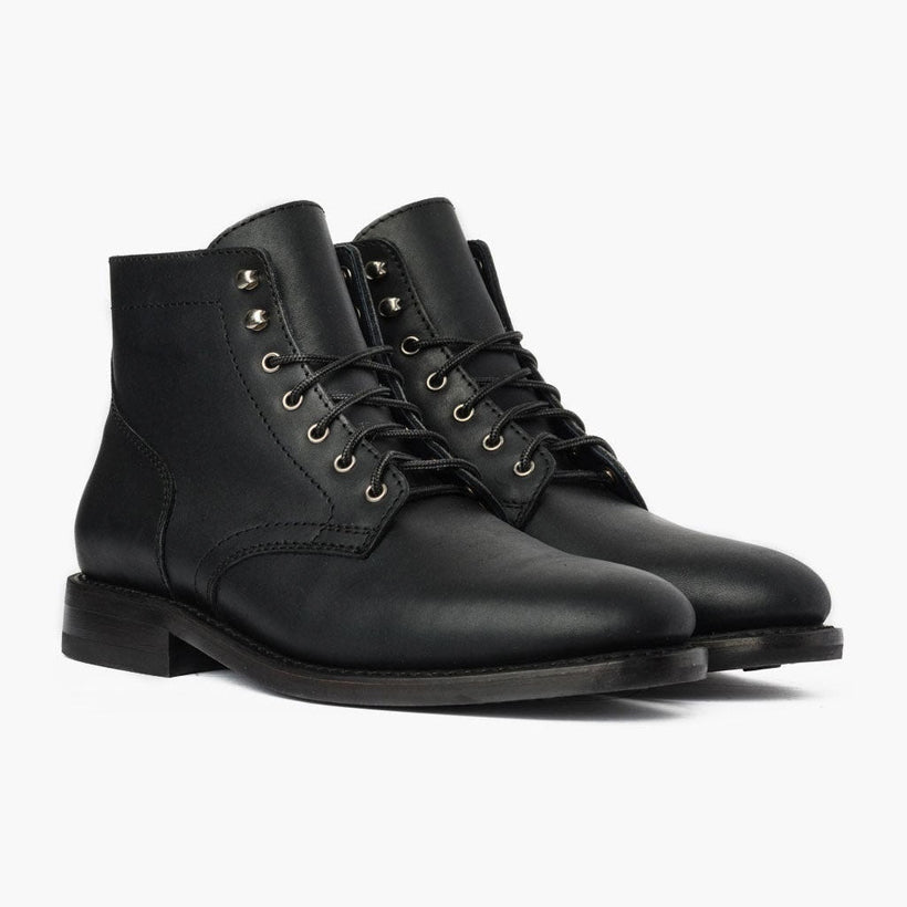 President 黑色 Matte Leather Boots 男士