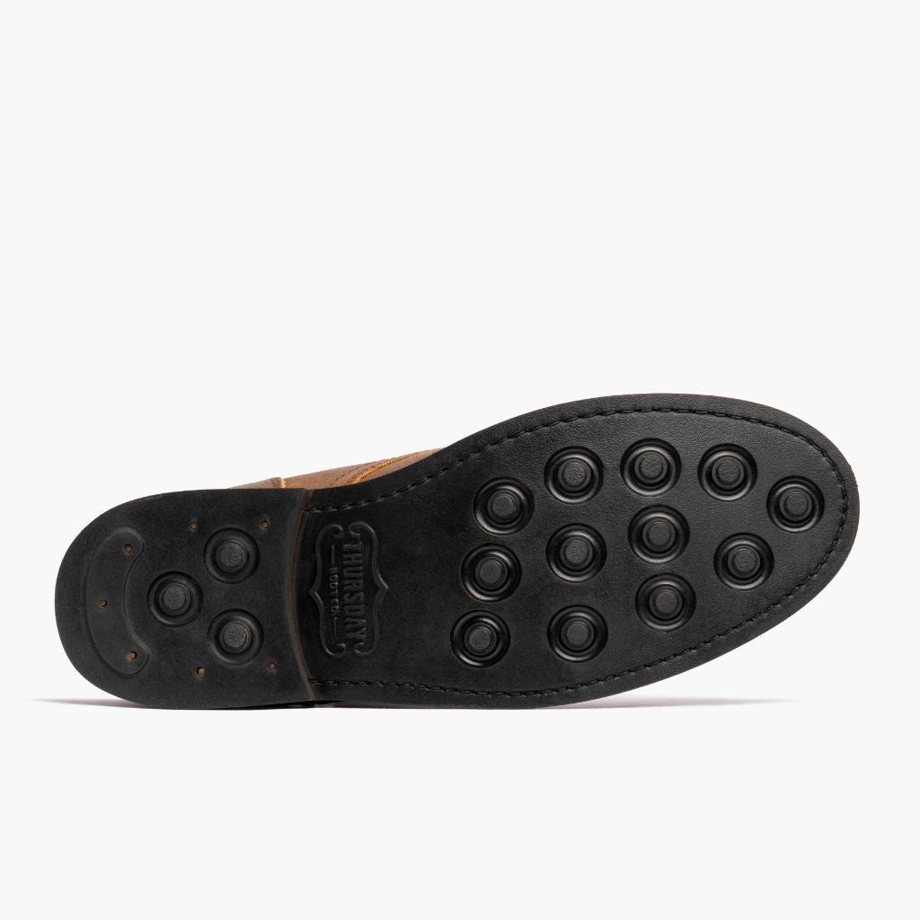 High-Traction Rubber Outsole & Lug Tread Pattern on President Safari 真皮工装靴马丁靴 男士 For Men