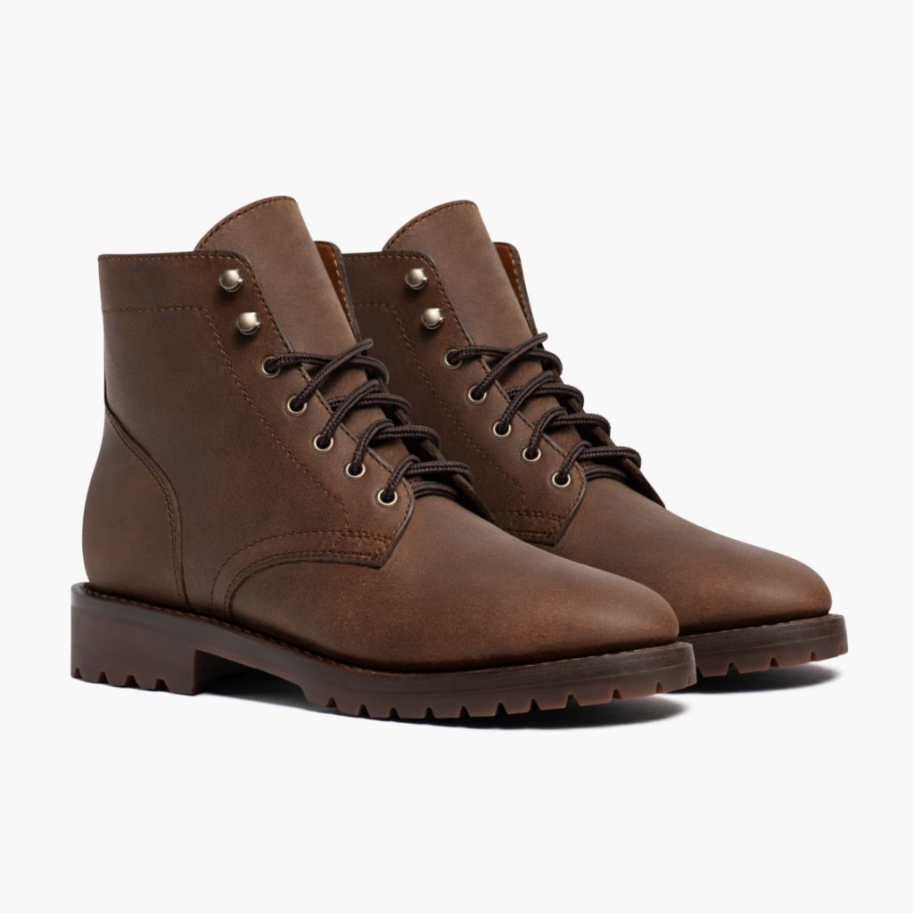 President StormKing® Desert 复古棕 真皮工装靴马丁靴 男士 For Men in Brown Full-Grain Leather - 侧面轮廓视角 | 官方商城选购
