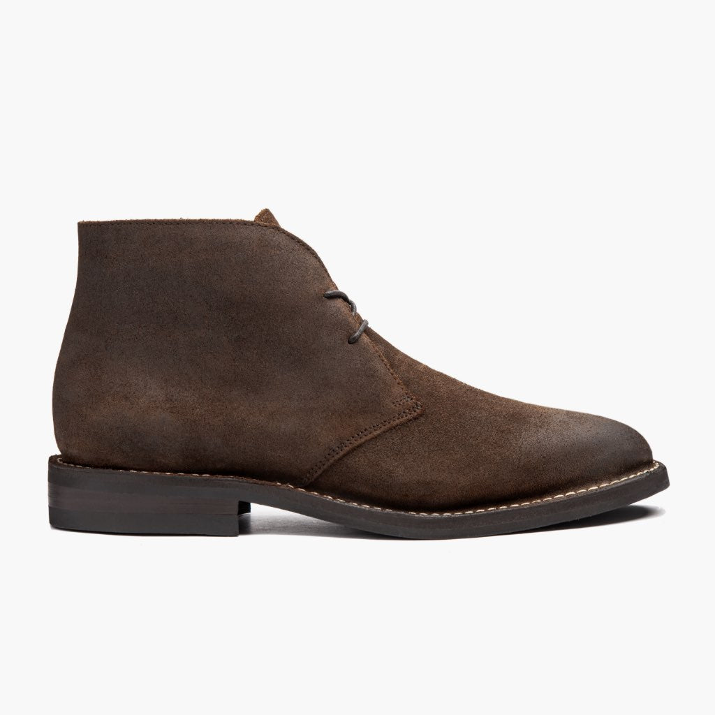 Mocha Full-Grain leather Boots - 固特异沿条缝制工艺与鞋头细节