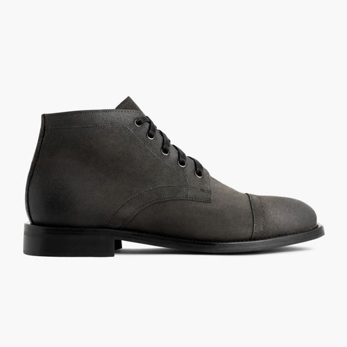 Grey Full-Grain leather Boots - Goodyear Welt Construction & Front Toe Box Detail