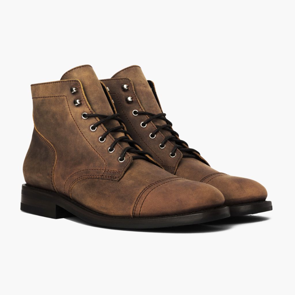Captain Burnt Copper 真皮工装靴马丁靴 男士 in Classic Full-Grain Leather - 侧面轮廓视角 | 官方商城选购