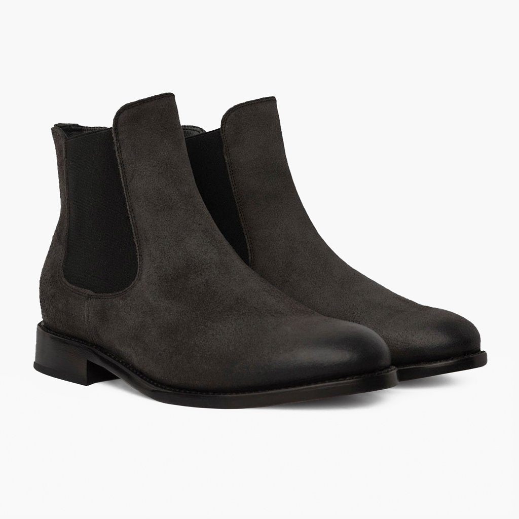 Cavalier Shadow Grey 真皮工装靴马丁靴 男士 in Grey Full-Grain Leather - 侧面轮廓视角 | 官方商城选购