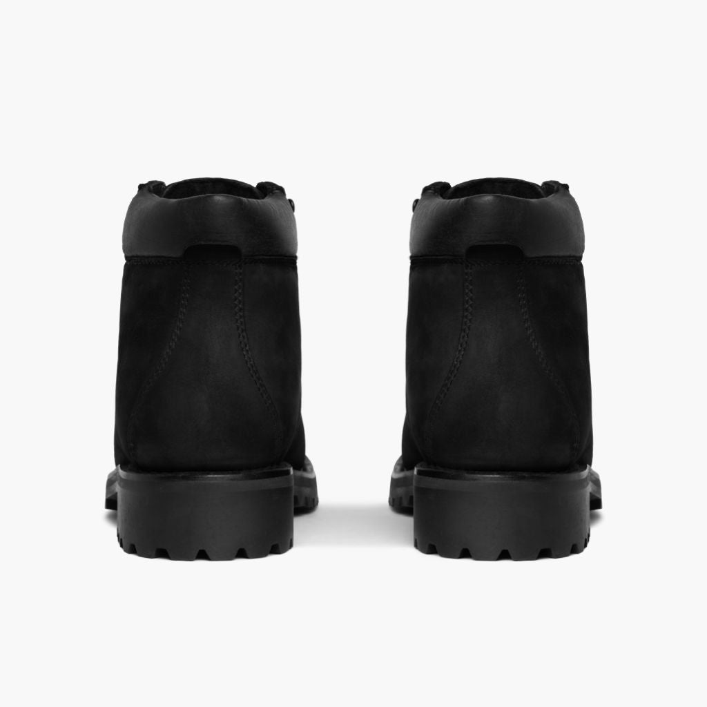 High-Traction Rubber Outsole & Lug Tread Pattern on Commander 经典黑 Matte 真皮工装靴马丁靴 男士