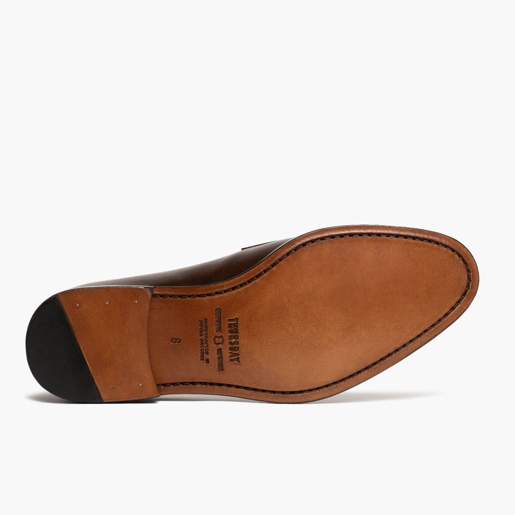 High-Traction Rubber Outsole & Lug Tread Pattern on Lincoln Rich Mahogany 真皮休闲板鞋运动鞋 男士