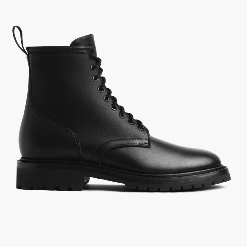 Stomper 黑色 (No Zipper) Leather Boots 男士