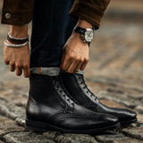 Authentic Full-Grain Leather Grain Depth & Pull-Up Patina Texture Detail