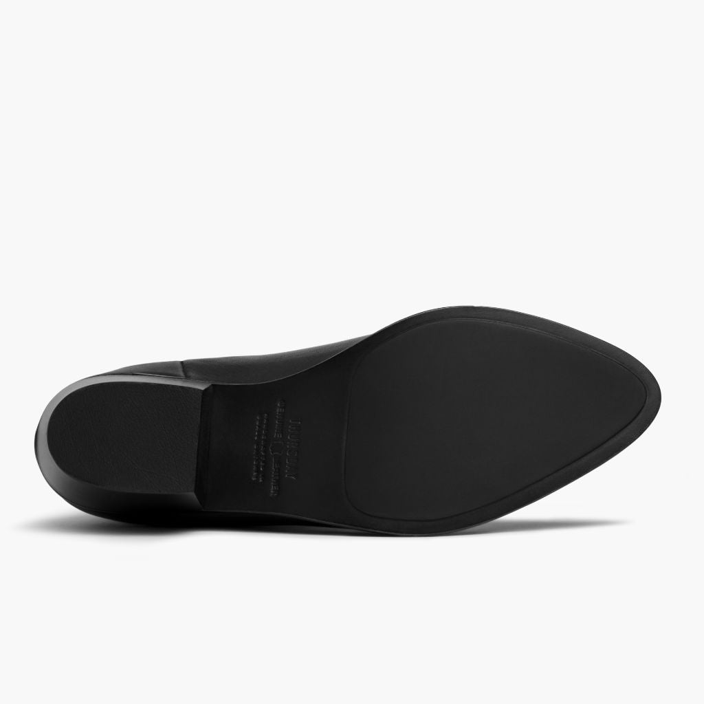 High-Traction Rubber Outsole & Lug Tread Pattern on Dreamer Bootie 经典黑 真皮工装靴马丁靴 女士