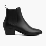 Dreamer Bootie Black Leather Boots in Black Full-Grain Leather - Lateral Side Profile View | Buy Online