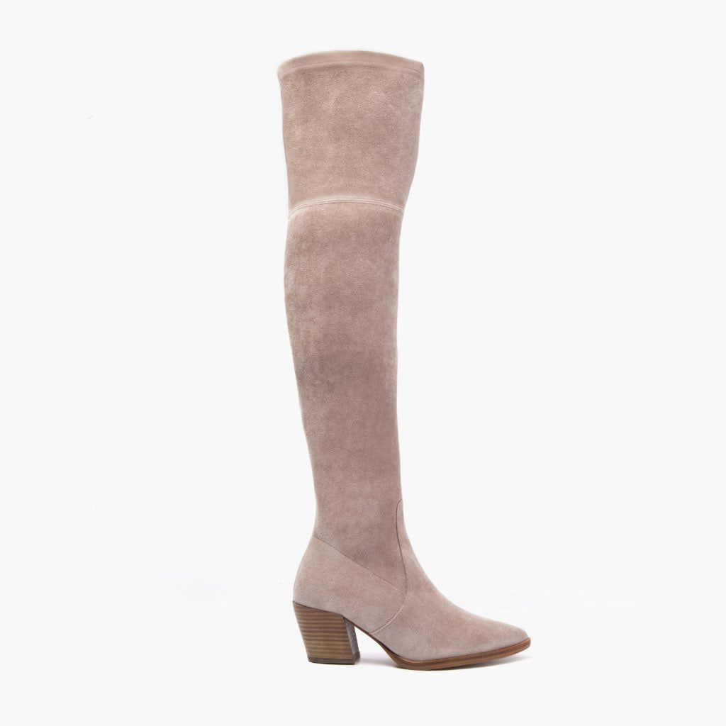 Women's Tempest Sand Leather Boots in Classic Full-Grain Leather - Lateral Side Profile View | Buy Online