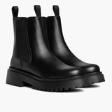 Black Full-Grain leather Boots - Goodyear Welt Construction & Front Toe Box Detail