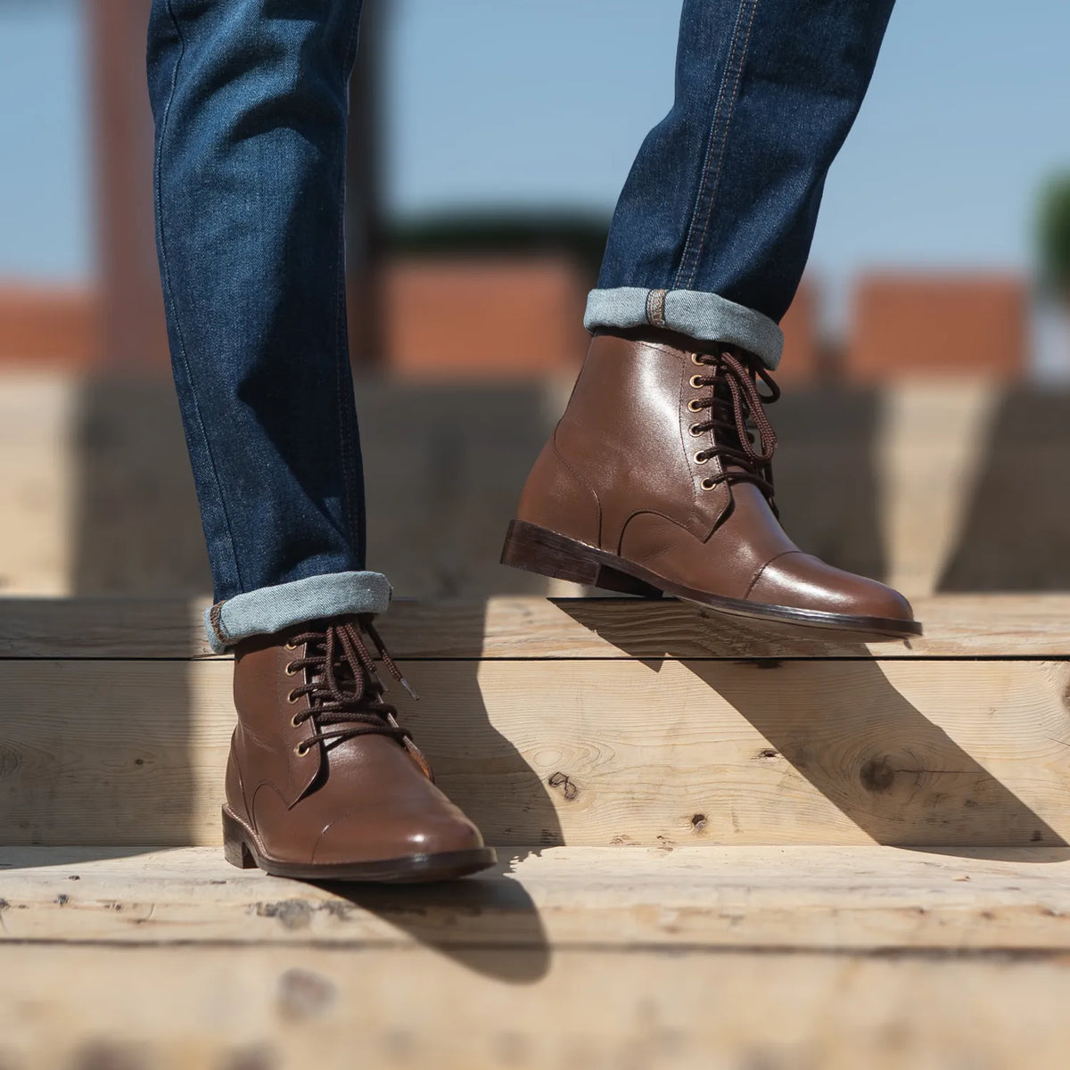 Orlaven Knight Derby 复古棕 真皮工装靴马丁靴 男士 footwear image 10