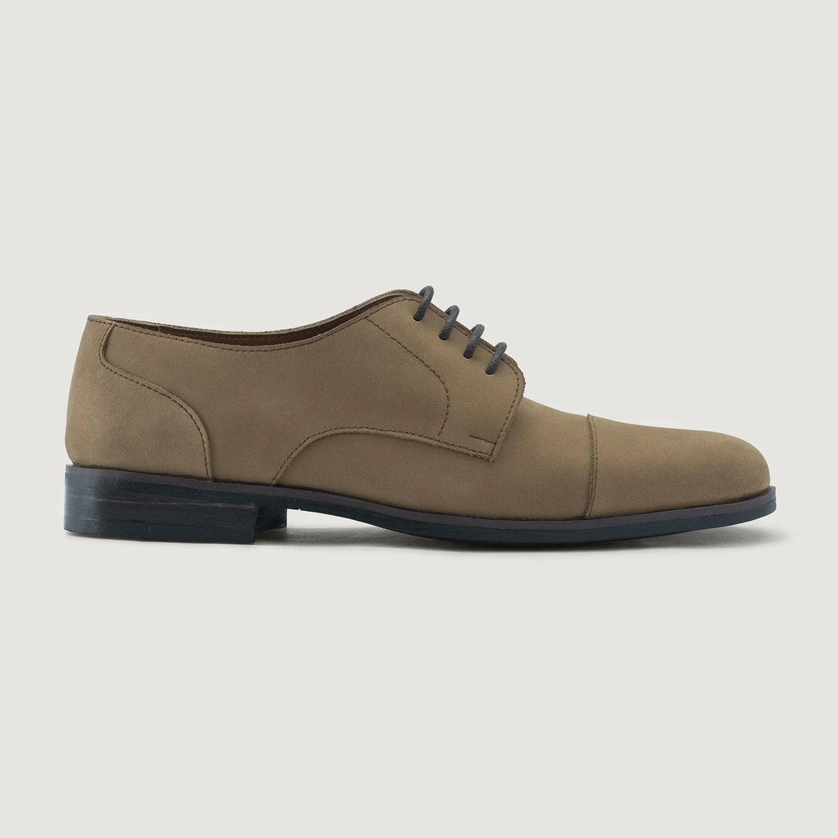 Brown Full-Grain leather Shoes - 固特异沿条缝制工艺与鞋头细节