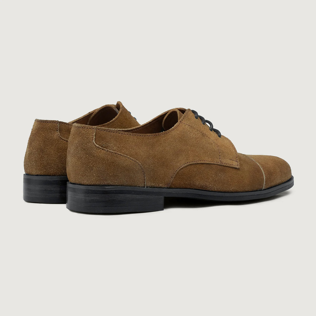 High-Traction Rubber Outsole & Lug Tread Pattern on Attorney Derby Brown Suede Leather Shoes StudGuard For Men