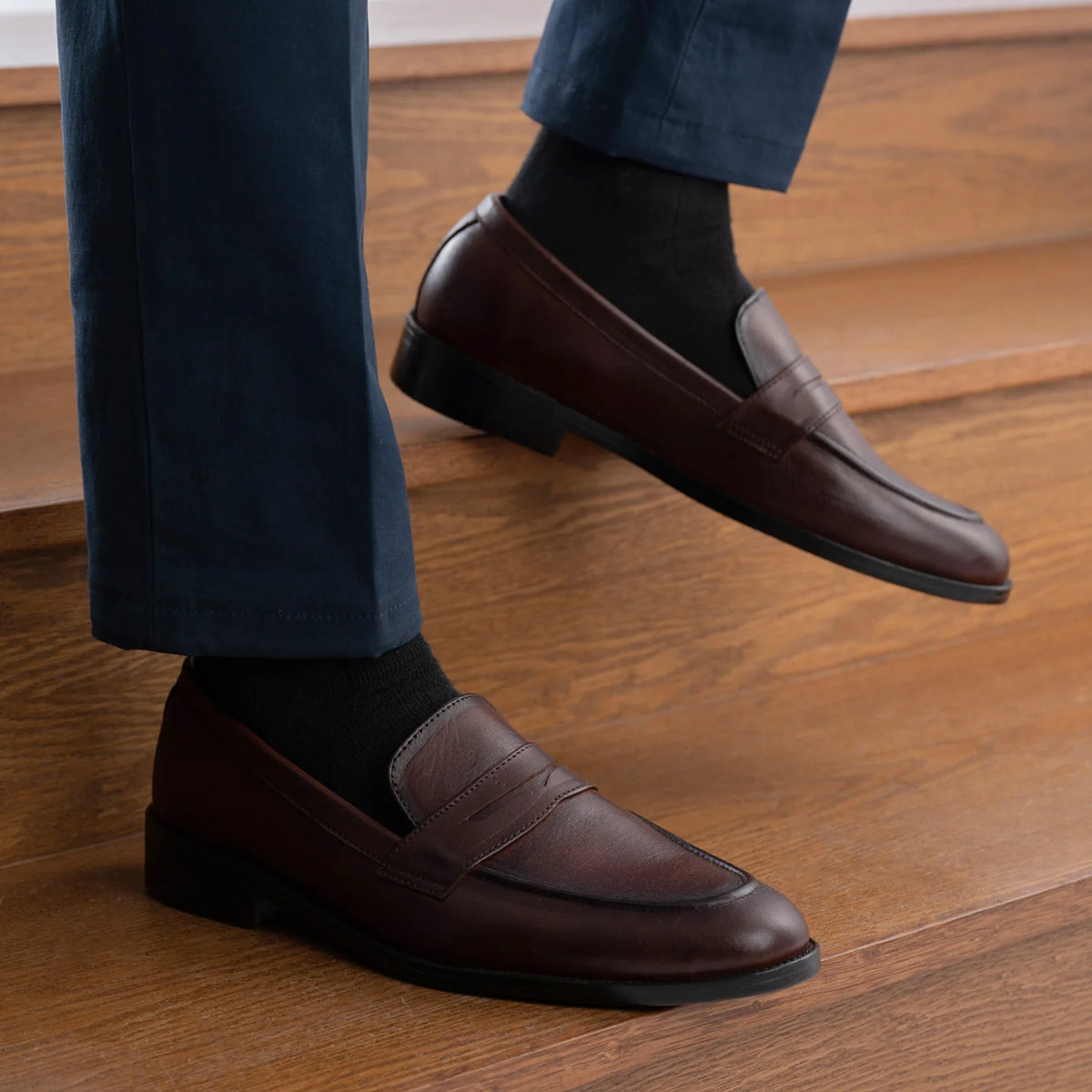 Orlaven Baxton Burnished 复古棕 真皮乐福鞋 男士 footwear image 9