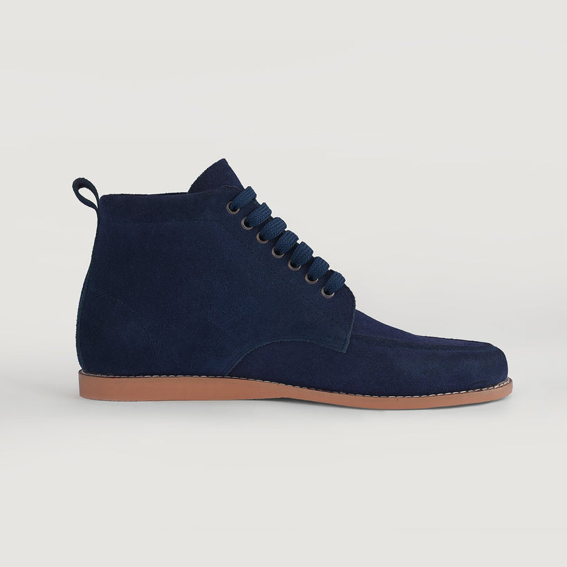 Bearman Moc Toe Blue Suede Boots 男士