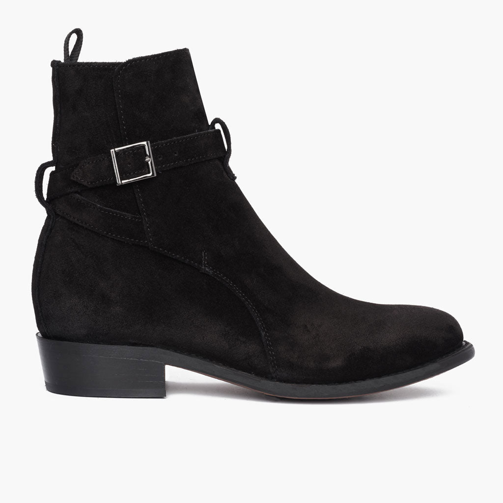 Black Full-Grain leather Boots - 固特异沿条缝制工艺与鞋头细节
