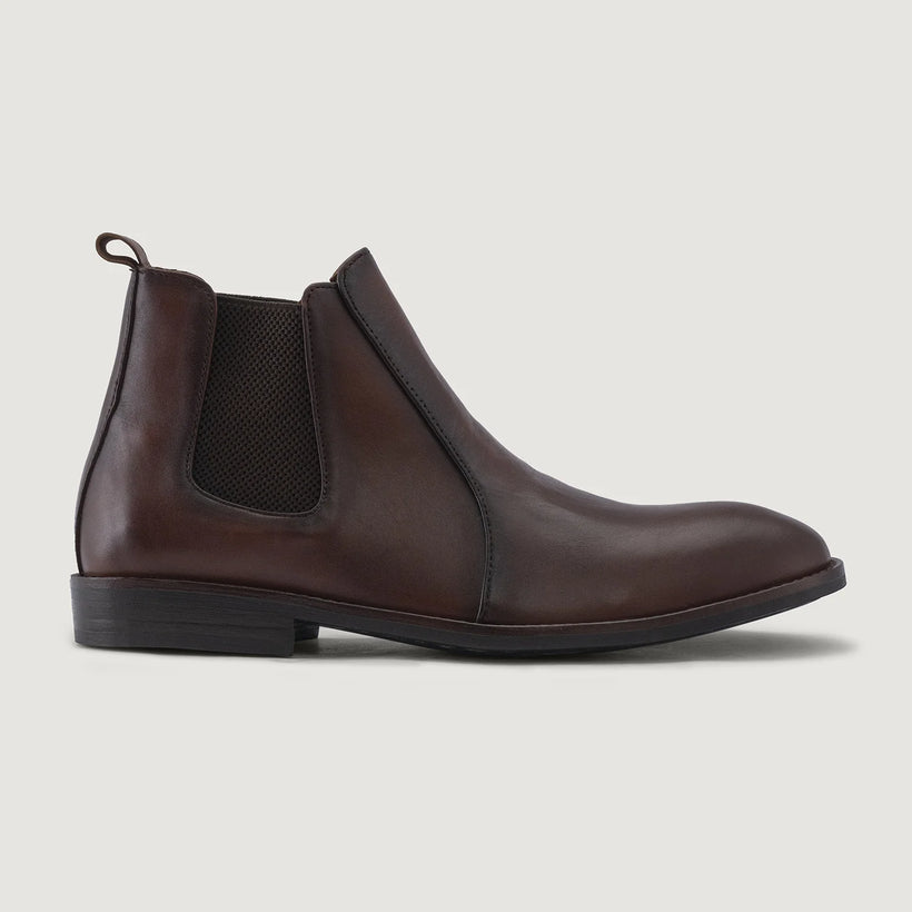 Clarkson Chelsea 棕色 Burnished Leather Boots - StudGuard 男士