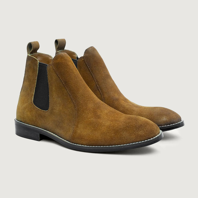 Clarkson Chelsea 棕色 Suede Leather Boots - StudGuard 男士