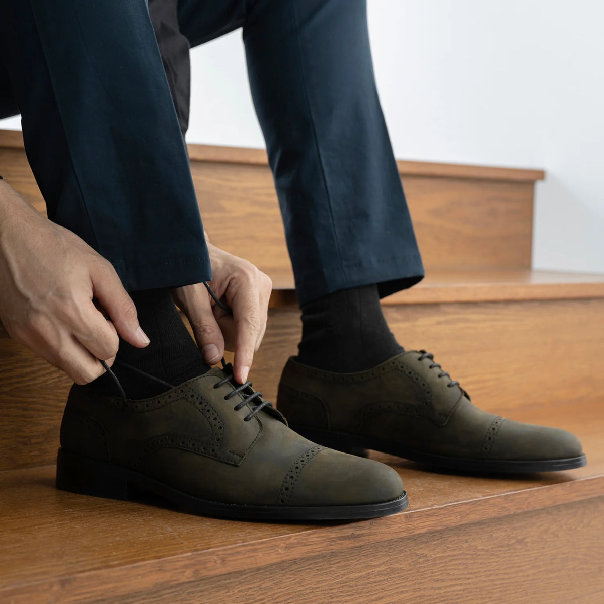 Orlaven Dirk Brogues Derby Olive Oil Pullup 真皮皮鞋 - StudGuard 男士 footwear image 10